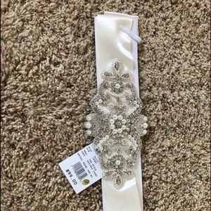 David's Bridal Belt Ivory